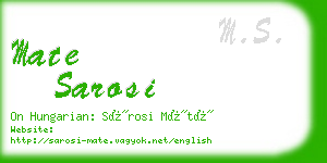 mate sarosi business card